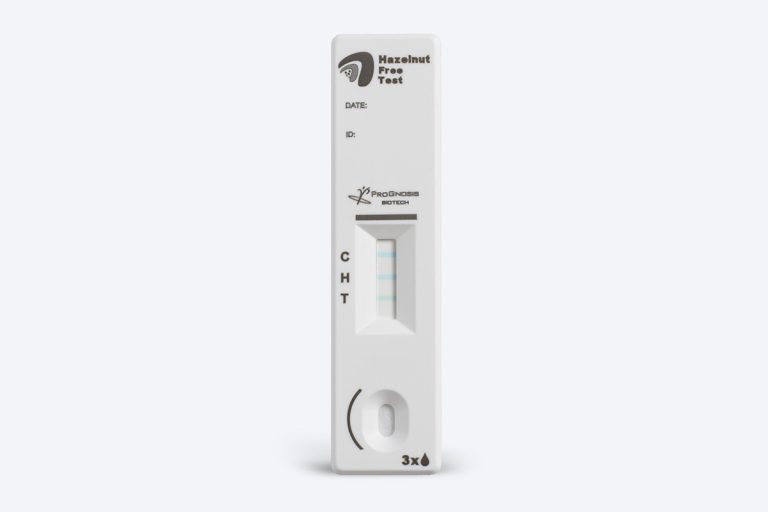 Prognosis Biotech Hazelnut Free Test lateral flow cassette for rapid allergen detection in Indonesia.