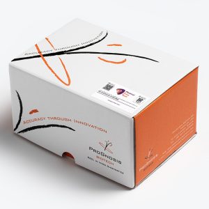 Prognosis Biotech Peanut Free Test kit box for rapid allergen detection in food products and manufacturing surfaces, distributed by GeneVizion Indonesia.
